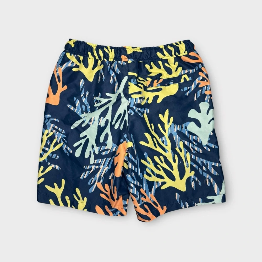 Treasure & Bond Coral Pattern Blue Swim Trunks